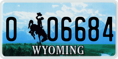 WY license plate 006684