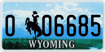 WY license plate 006685