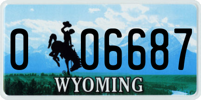 WY license plate 006687