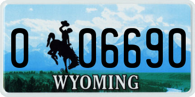 WY license plate 006690