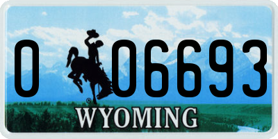 WY license plate 006693