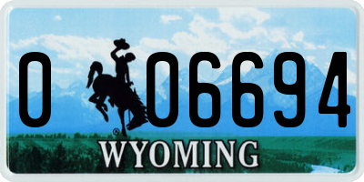 WY license plate 006694