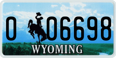 WY license plate 006698