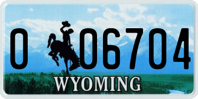 WY license plate 006704