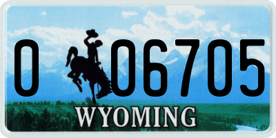 WY license plate 006705