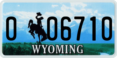 WY license plate 006710