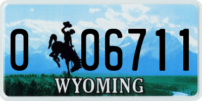 WY license plate 006711