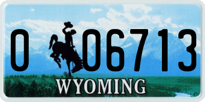 WY license plate 006713