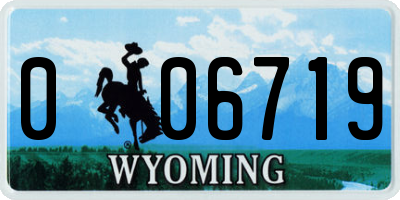 WY license plate 006719