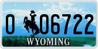 WY license plate 006722