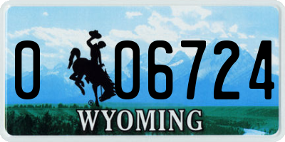 WY license plate 006724