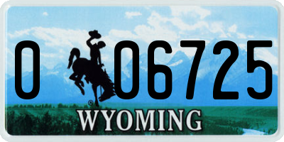 WY license plate 006725