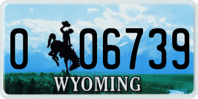 WY license plate 006739