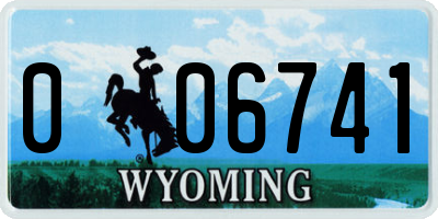 WY license plate 006741