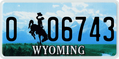 WY license plate 006743