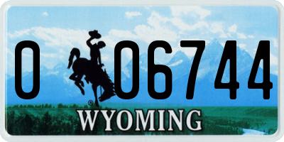 WY license plate 006744