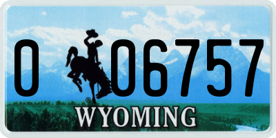 WY license plate 006757