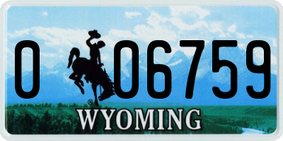 WY license plate 006759