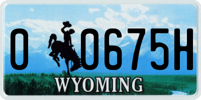 WY license plate 00675H