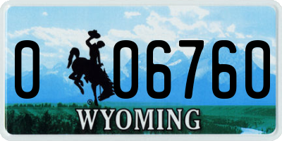 WY license plate 006760