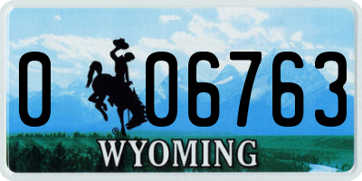 WY license plate 006763