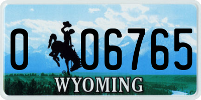 WY license plate 006765