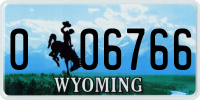 WY license plate 006766