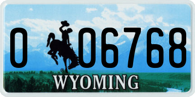 WY license plate 006768