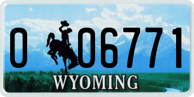 WY license plate 006771