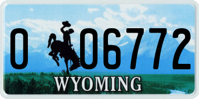 WY license plate 006772