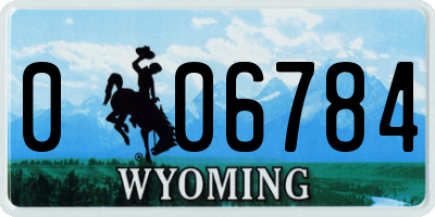 WY license plate 006784