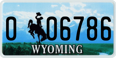 WY license plate 006786