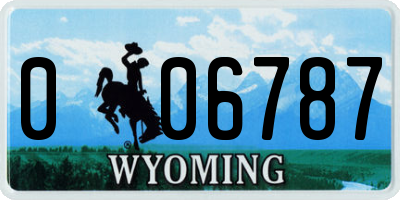 WY license plate 006787