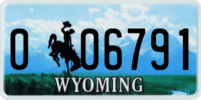 WY license plate 006791