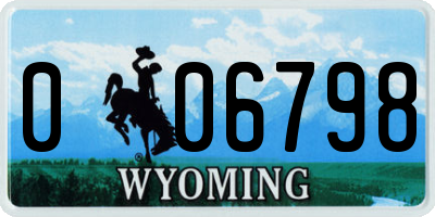 WY license plate 006798