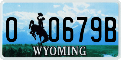 WY license plate 00679B