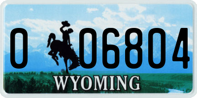 WY license plate 006804