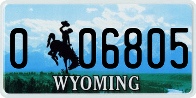 WY license plate 006805