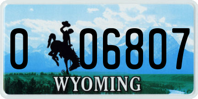 WY license plate 006807