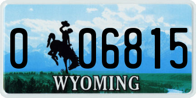 WY license plate 006815