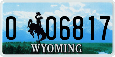 WY license plate 006817