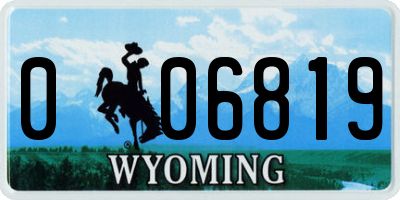 WY license plate 006819