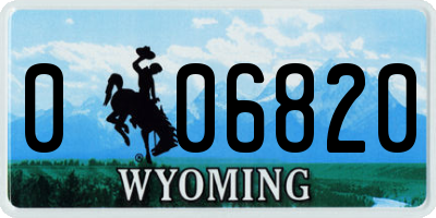 WY license plate 006820