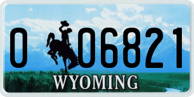 WY license plate 006821