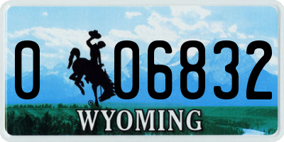 WY license plate 006832