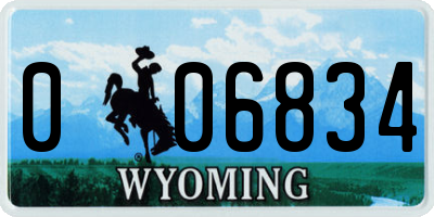 WY license plate 006834