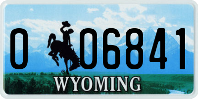 WY license plate 006841