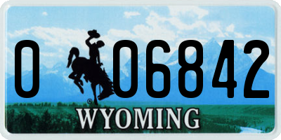 WY license plate 006842