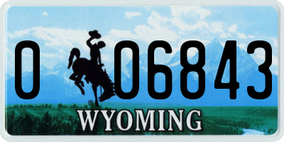 WY license plate 006843