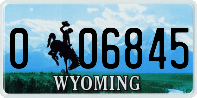 WY license plate 006845